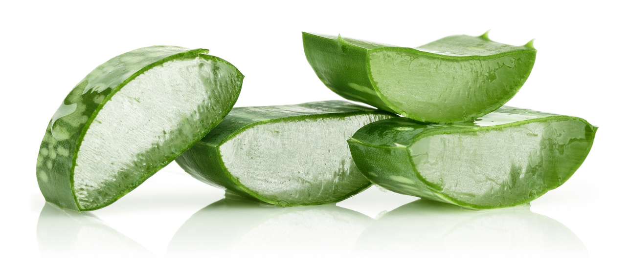 Fresh cut Aloe Vera slices